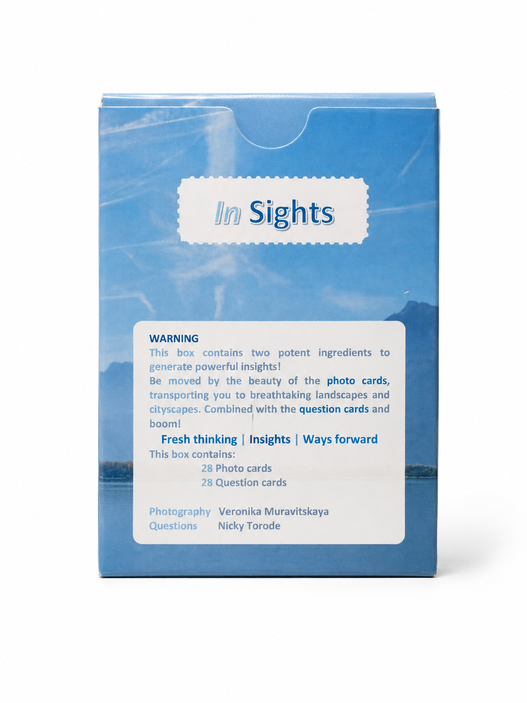 In Sights photo card deck box, back